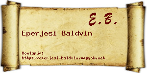 Eperjesi Baldvin névjegykártya